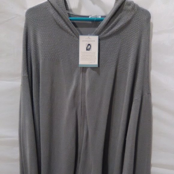 Jaclyn Smith Long Sleeve Zip Up Hoodie Sweater Color Gray Size XXL ( NWT) - Picture 2 of 6
